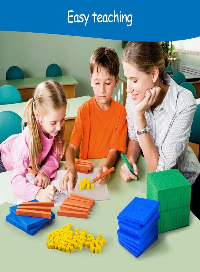 stochastic box Foam Base Ten Set for Math 131 PCS Place Value Blocks,Counting Cubes for Kids Math,Base 10 Math Manipulatives for Early Counting Math Toy in School Home - Image 5